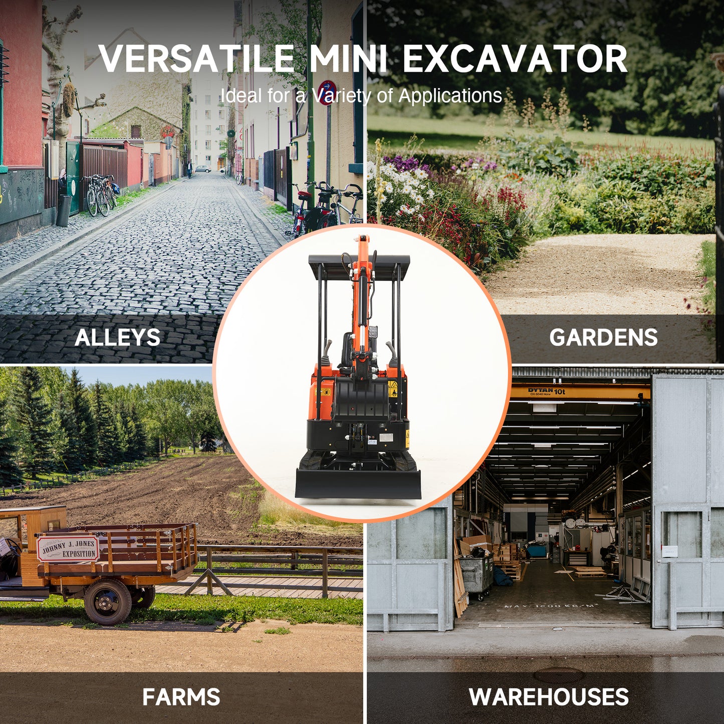 23 hp Compact Excavator 1 Ton for Alley Garden Construction Site