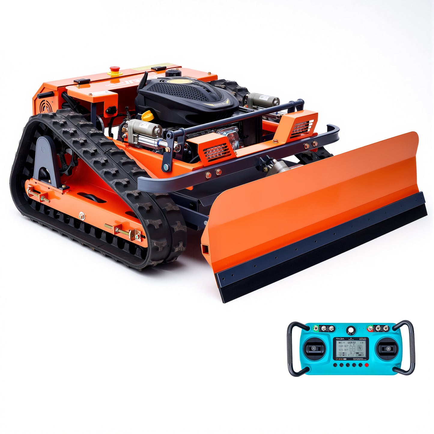Remote-Controlled Lawn Mower with Snow Plow 45° Max Slope 1000m Remote Range