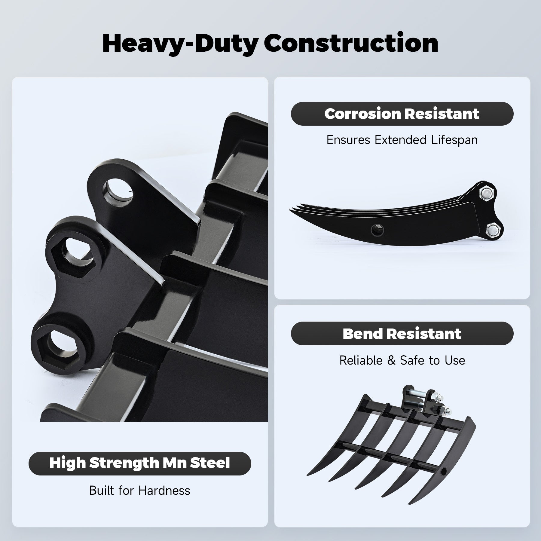 AHM Heavy Duty Steel Rake Attachment for 2 Ton Mini Excavator Small Digger