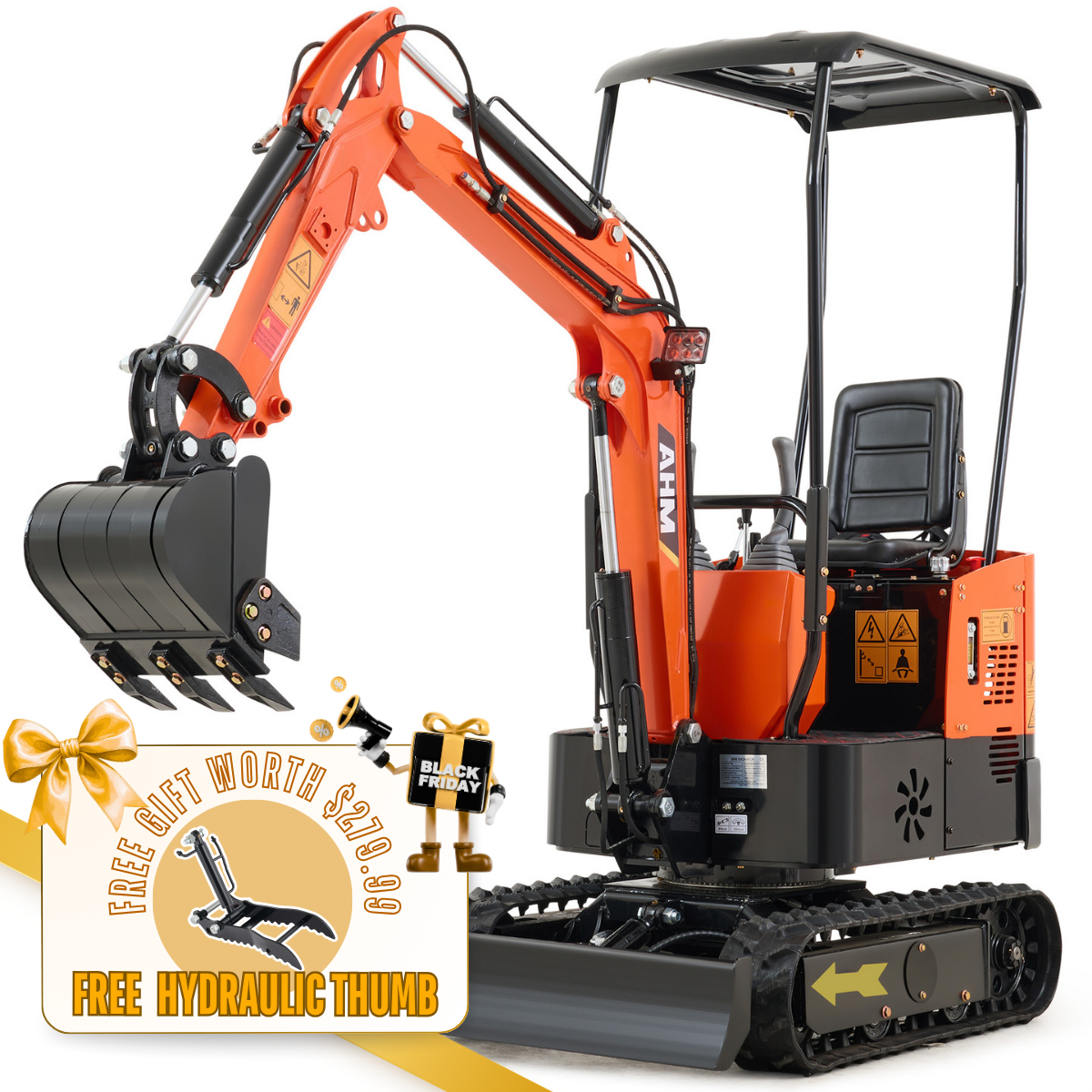 NW-A1 | 13.5 HP B&S Engine Mini Excavator with 6 Attachments