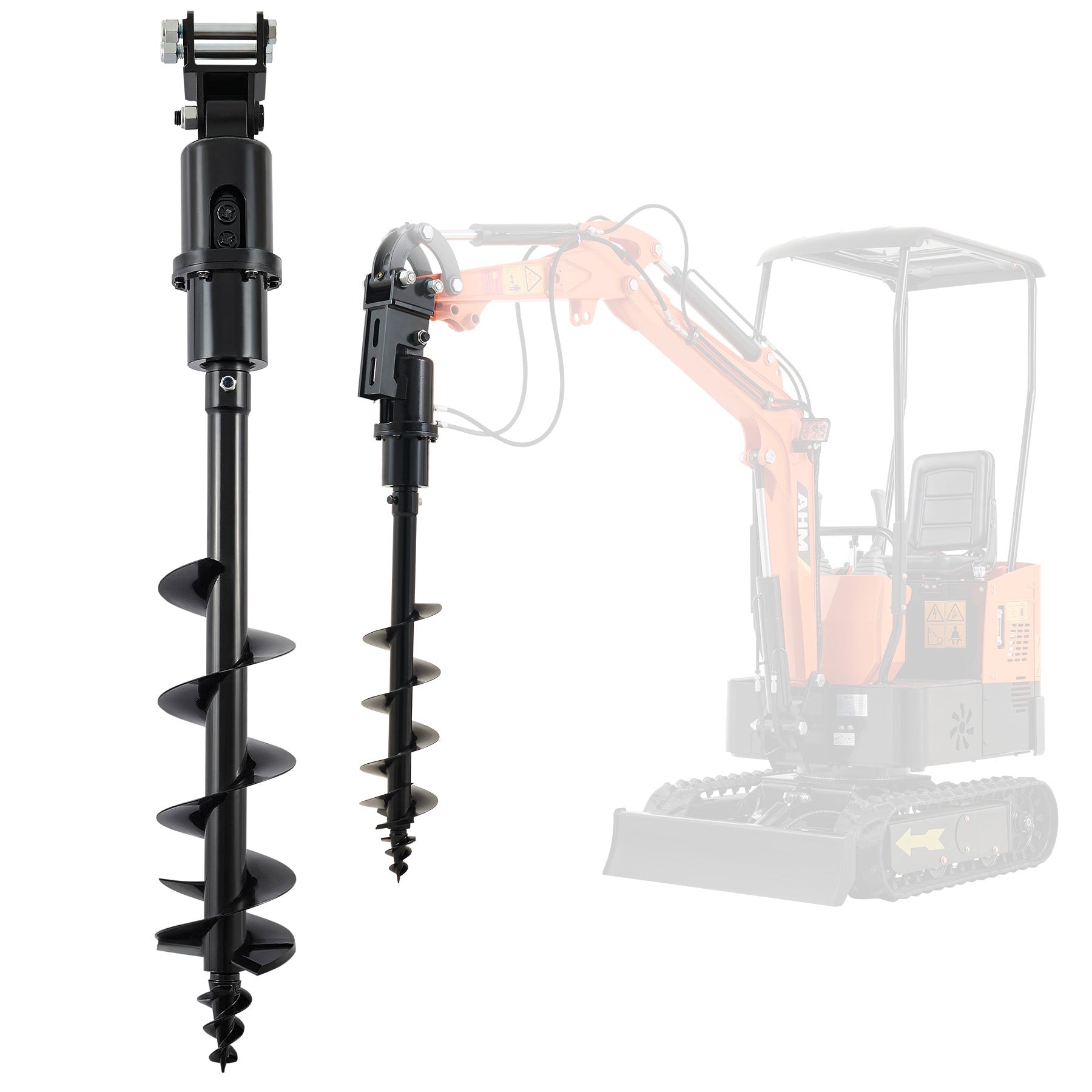 8" Hydraulic Auger Drill Attachment 45" Depth