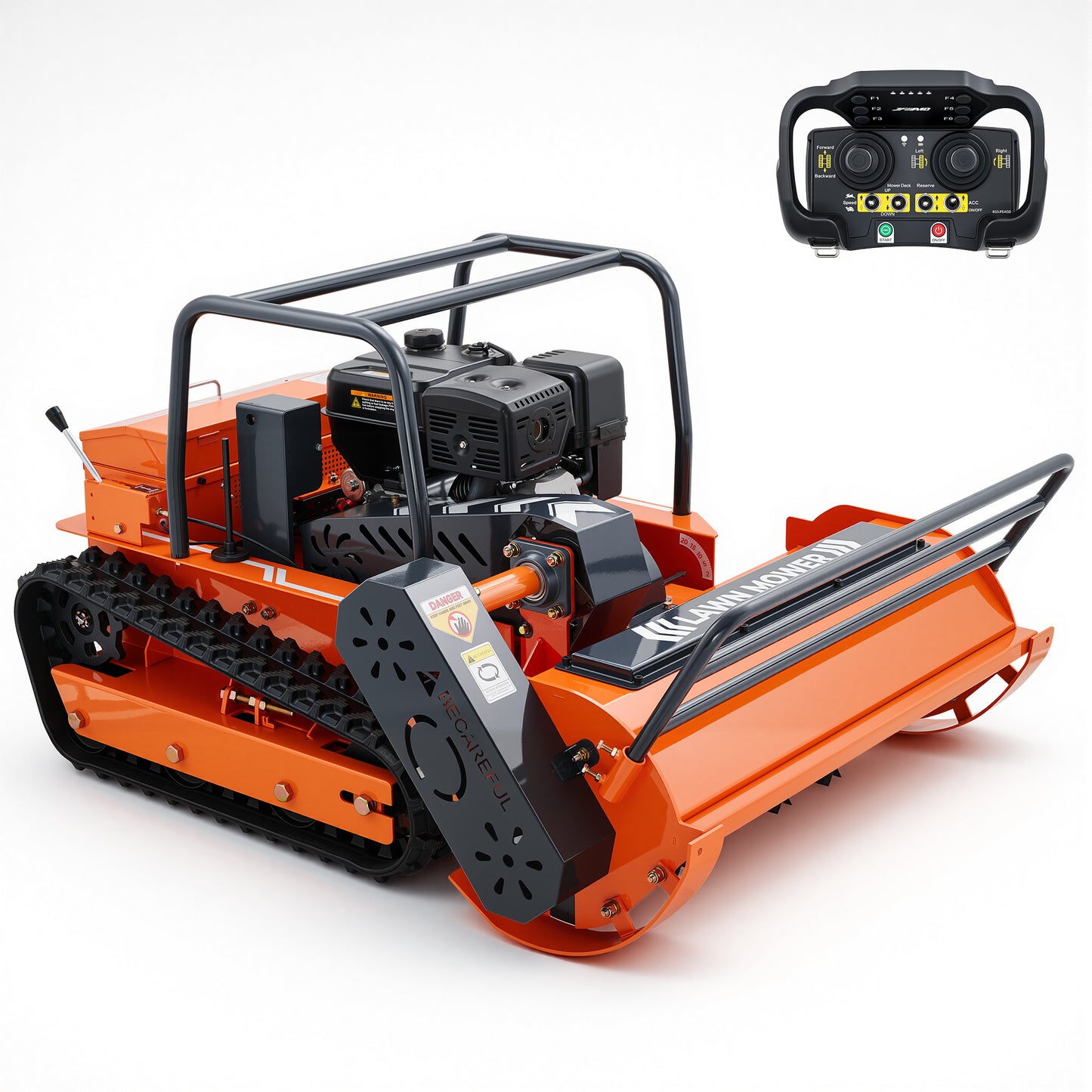 X120U | 47.2" Remote Control Lawn Mower, 13.6HP Hybrid Power, Electric Height Adjustment, 45°Slope Climbing