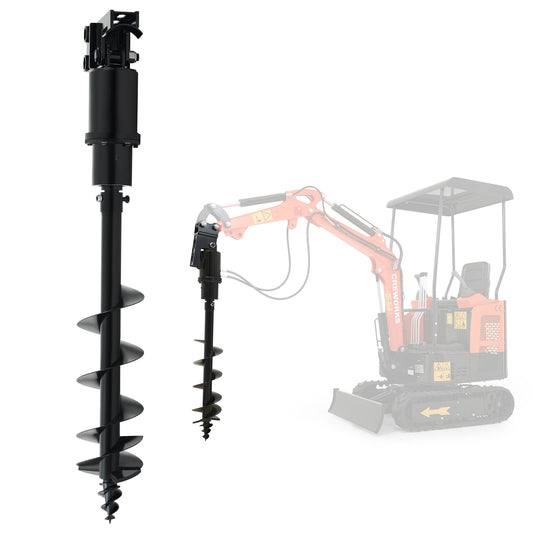 Auger Drill Attachment for 0-2 Ton Mini Excavator 8" Diameter Hydraulic Auger