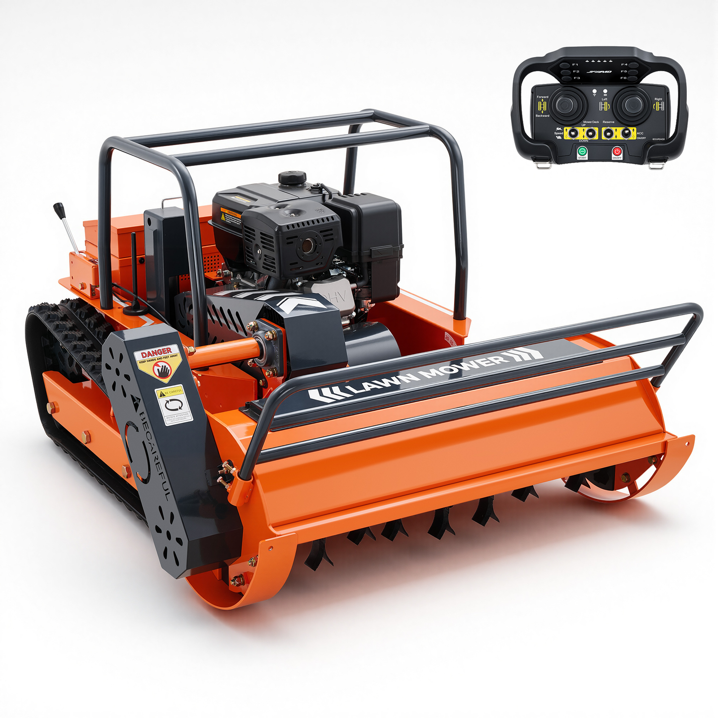 X100U | 39.4" Remote Control Lawn Mower, 13.6HP Hybrid Power, Electric Height Adjustment, 45°Slope Climbing
