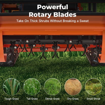 X80 | 31.5" Remote Control Lawn Mower, 13.6HP Hybrid Power, Adjustable Height, 45°Slope Climbing
