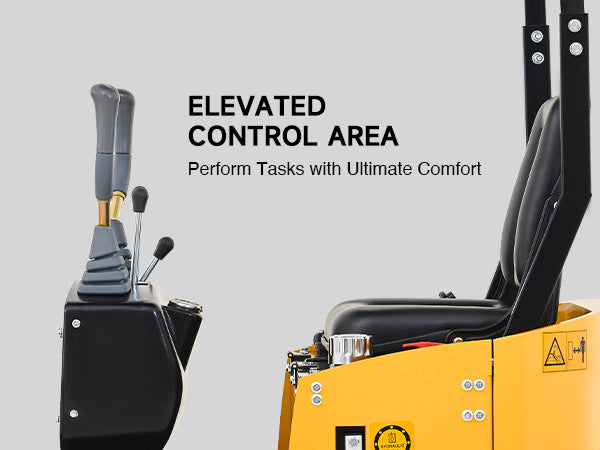 elevated control console in our small excavators