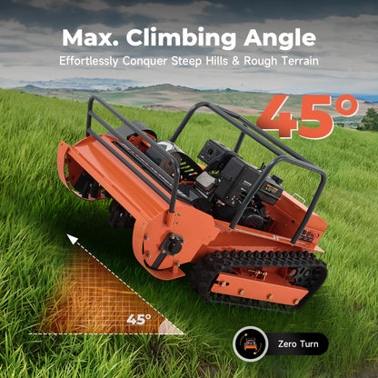 X80 | 31.5" Remote Control Lawn Mower, 13.6HP Hybrid Power, Adjustable Height, 45°Slope Climbing