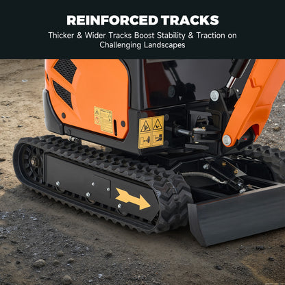 AX-17J | 23 HP B&S Engine 1.6 Ton Mini Excavator with Swing Boom & Enclosed Cab