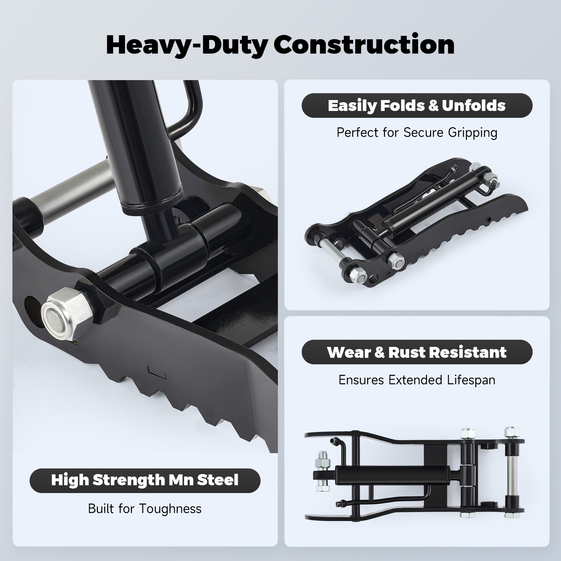 AHM Hydraulic Thumb Clip Mini Excavator Digger Attachment with 2 Hydraulic Hoses