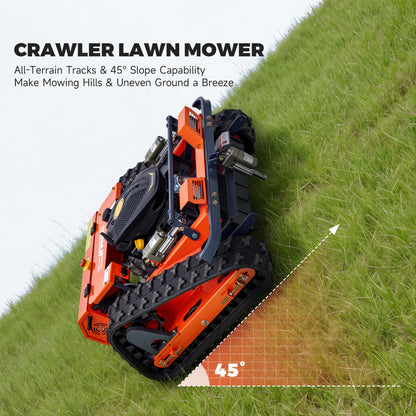 Remote-Controlled Lawn Mower with Snow Plow 45° Max Slope 1094yd Remote Range
