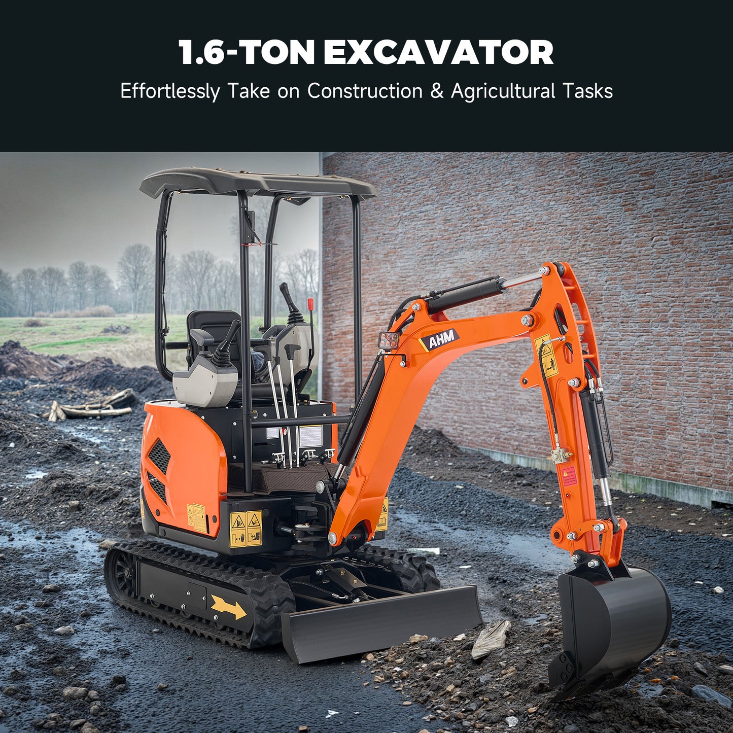 AX-17 | 23 HP B&S Engine 1.6 Ton Mini Excavator with Swing Boom