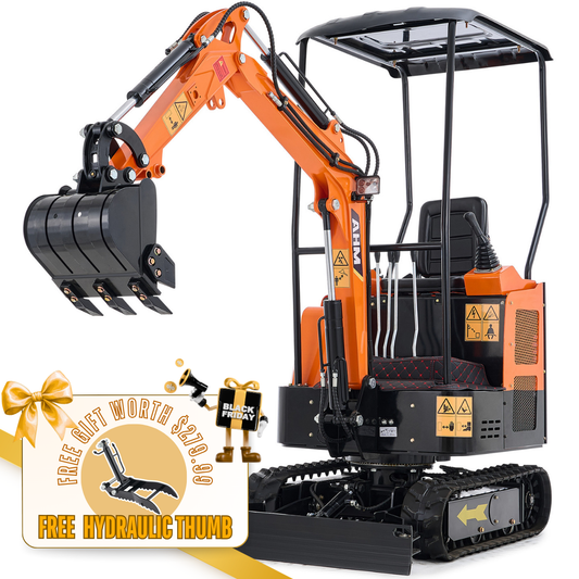 AX-16S | 23 HP B&S Engine Mini Excavator with Retractable Undercarriage
