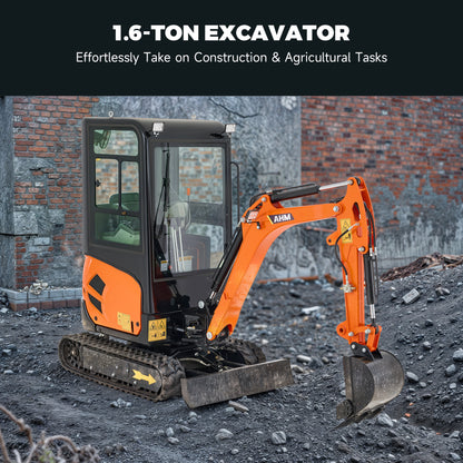 AX-17J | 23 HP B&S Engine 1.6 Ton Mini Excavator with Swing Boom & Enclosed Cab