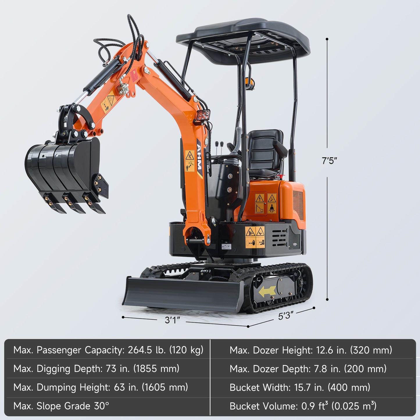 AX-12 | 13.5 HP B&S Engine Mini Excavator