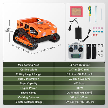 AHM Remote Control Lawn Mower Robot Grass Cutter Weeding Machine for 45° Slope