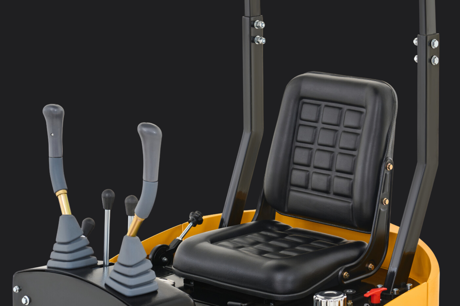 operator-focused mini excavator soft yet supportive ergonomic seat