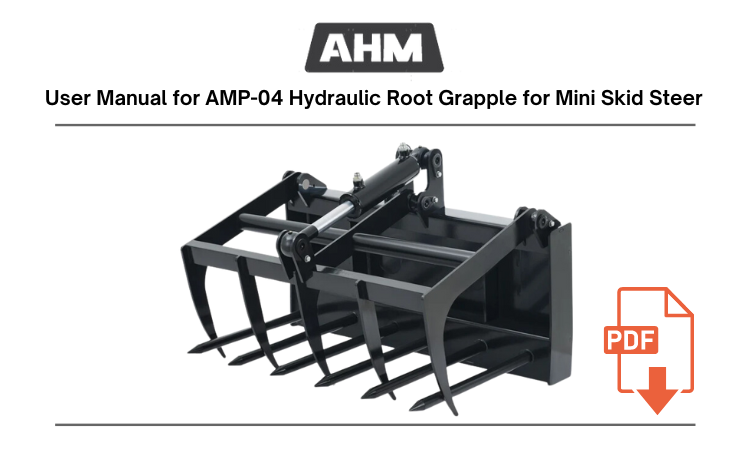 AMP-04 Hydraulic Root Grapple for Mini Skid Steer