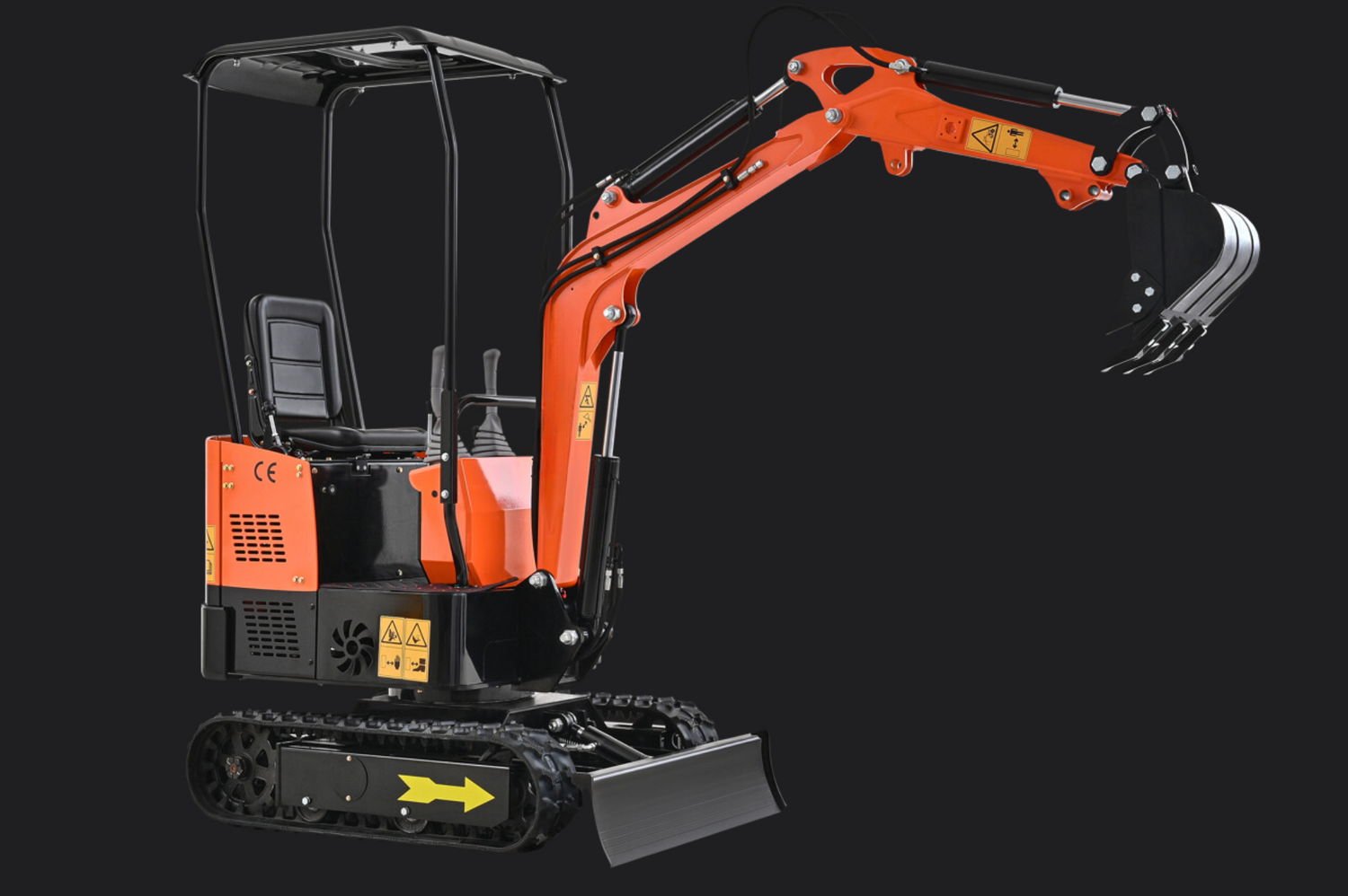 AHM 1 T Mini Crawler Excavator 13.5 hp Mini Digger w Adjustable Seat & 2585 lbf