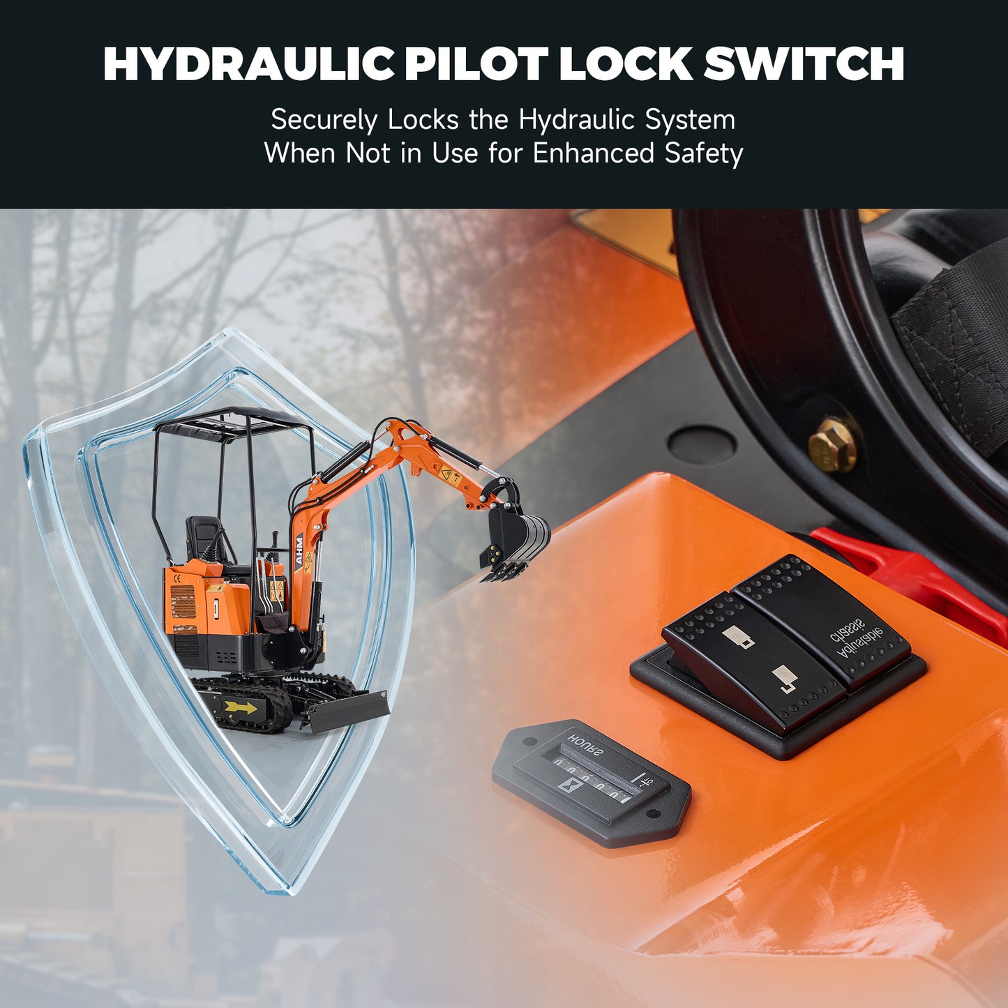 AX-16S | 23 HP B&S Engine Mini Excavator with Retractable Undercarriage