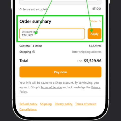 <strong>Step 5 – Enter Your Discount Code</strong>
