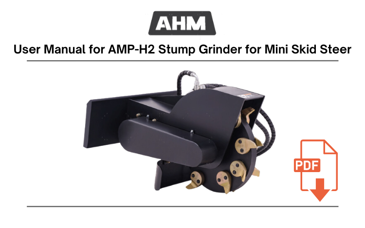 AMP-H2 Stump Grinder for Mini Skid Steer