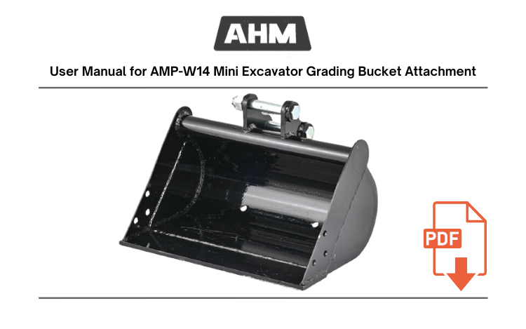 AMP-W14 Mini Excavator Grading Bucket Attachment